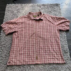 Vintage Timberland Polo Shirt Mens 2XL XXL Red Plaid Check Short Sleeve Casual
